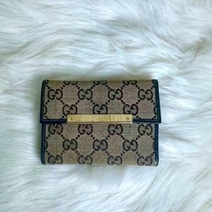 Gucci Authentic GG Monogram Compact Tri-Fold Wallet As-Is (Vintage)